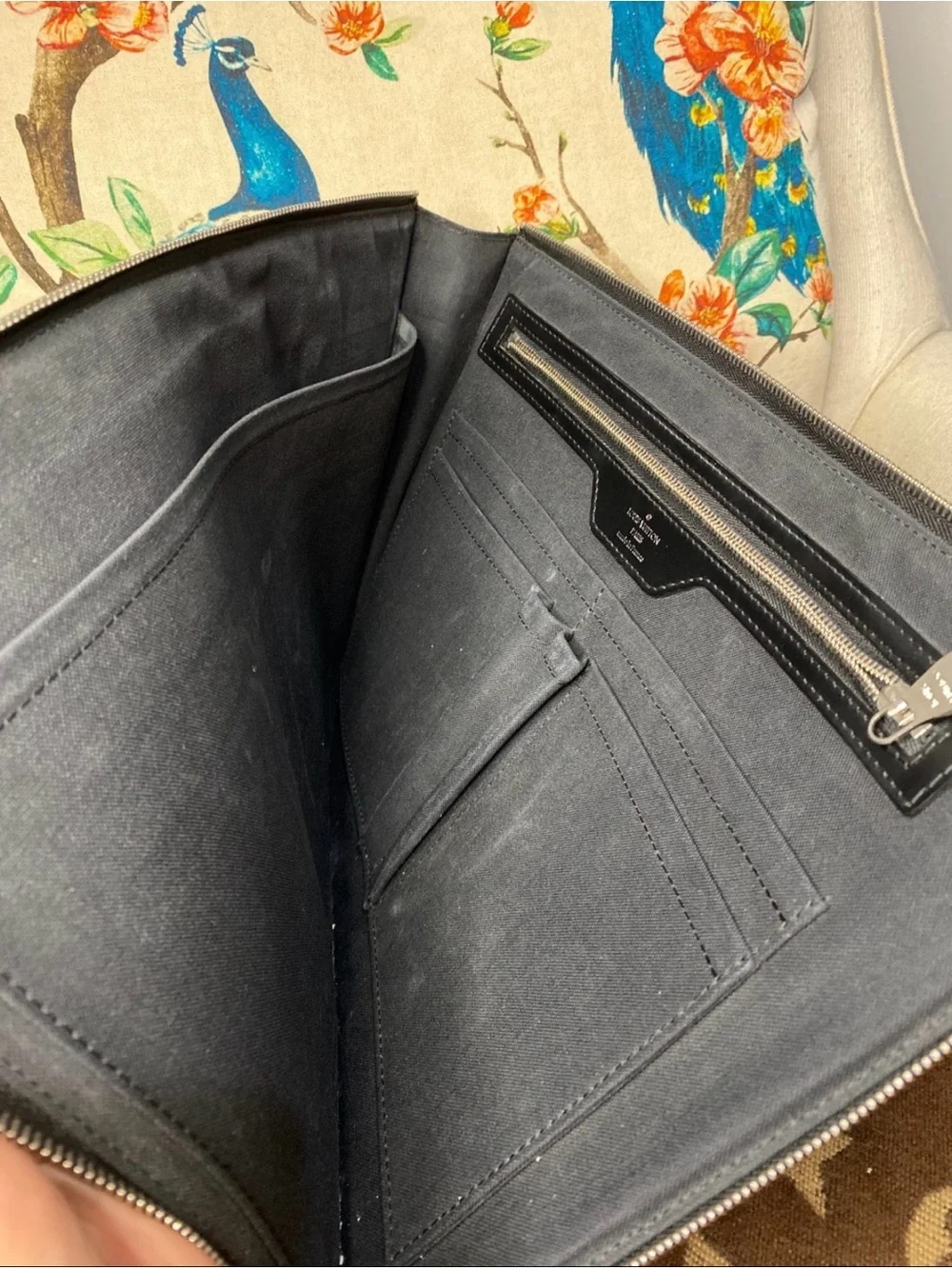 Louis Vuitton Damier Graphite Poche Documents Portfolio Clutch Bag Black